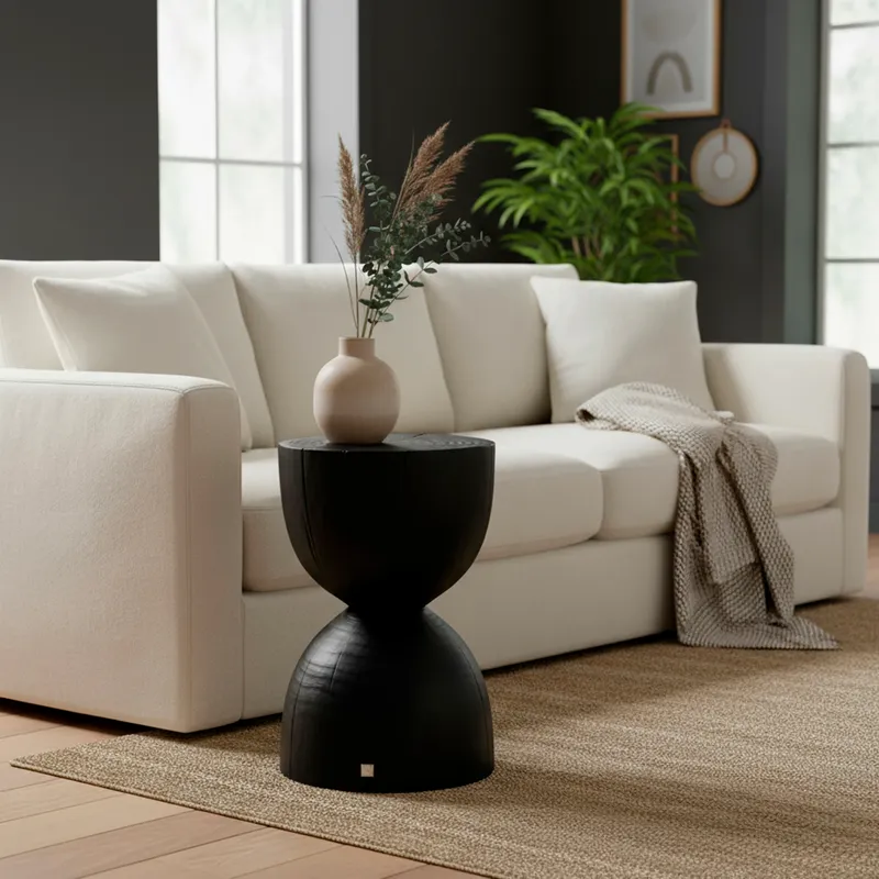 KORA side table black - dia 30cm