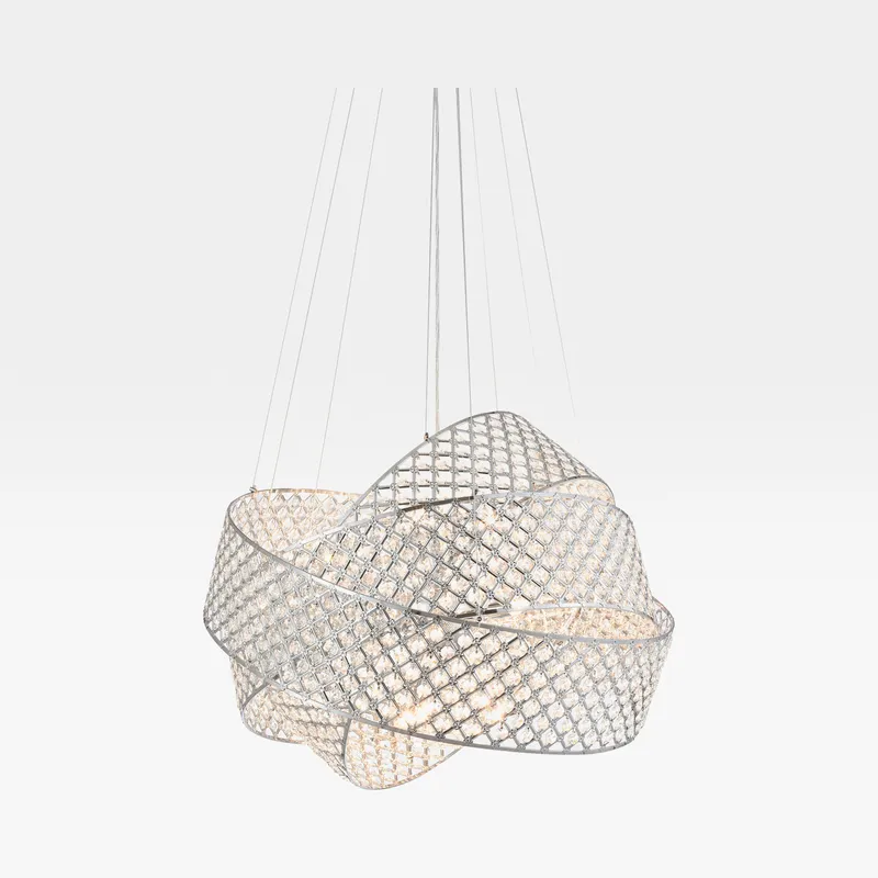 TERNI chandelier clear/chrome - dia 60cm