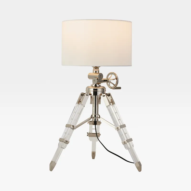 TELESCOPE table lamp white/chrome - H81cm