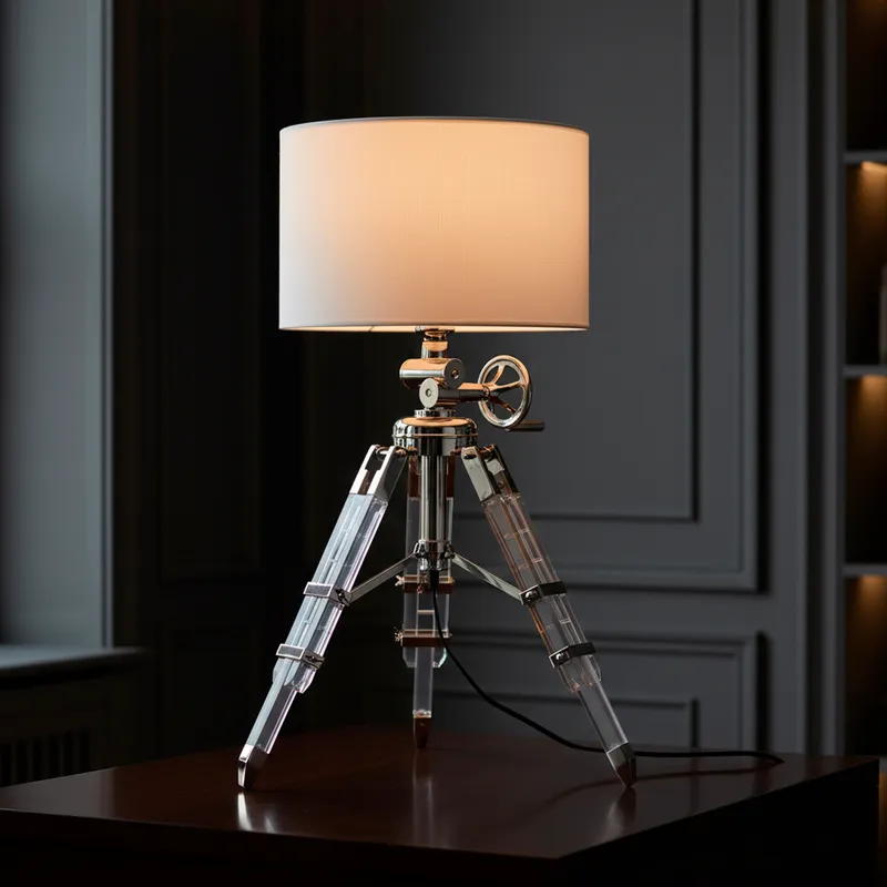 TELESCOPE table lamp white/chrome - H81cm