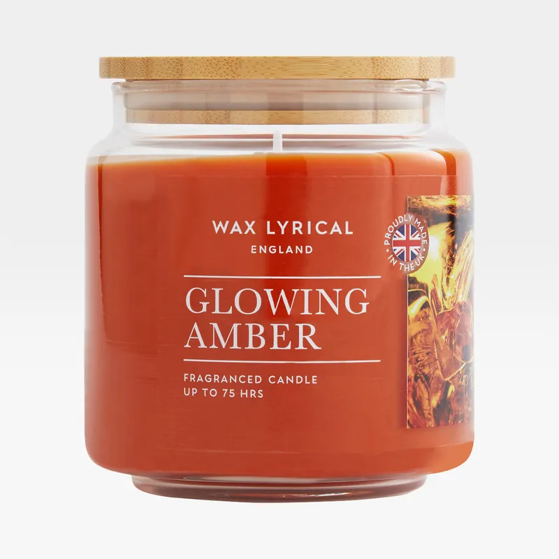 GLOWING AMBER candle medium orange