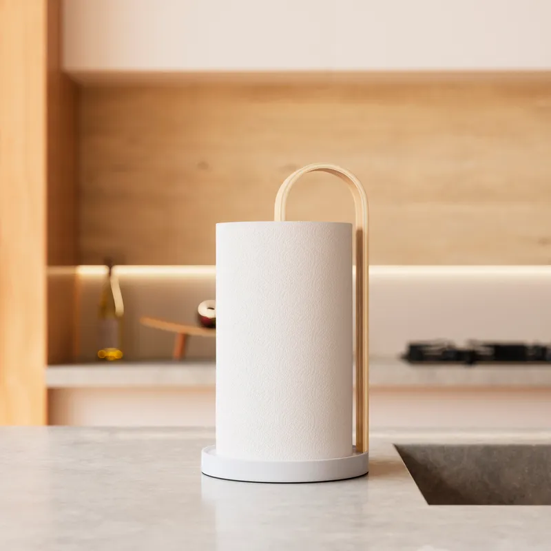 BELLWOOD paper towel holder white/natural