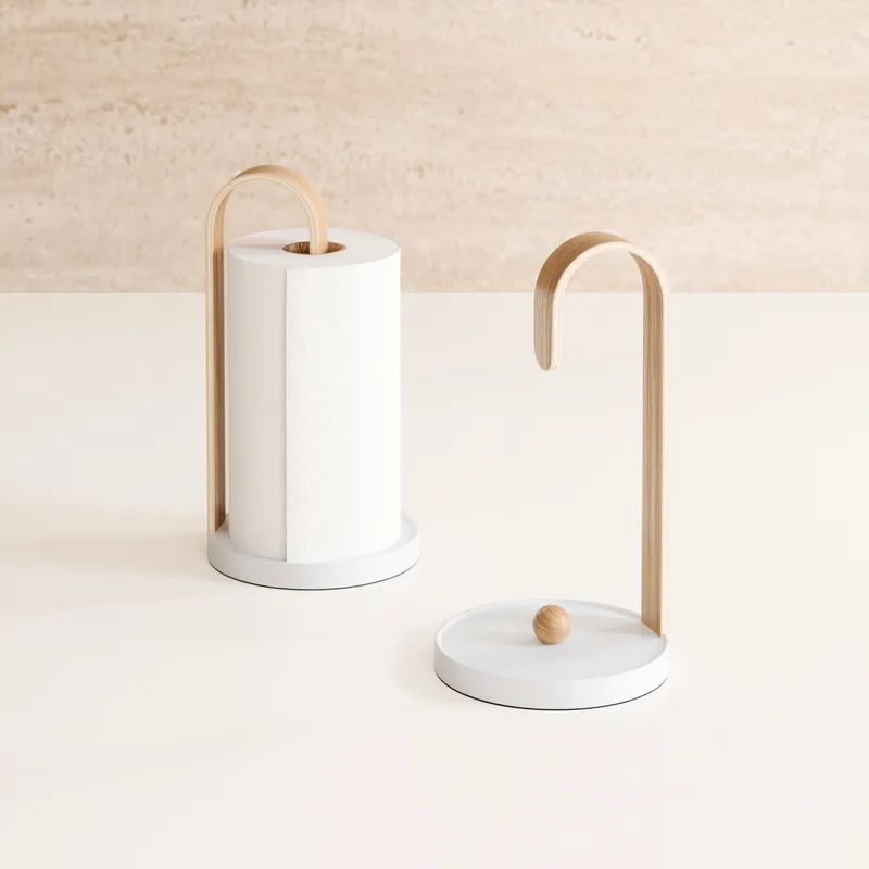 BELLWOOD paper towel holder white/natural