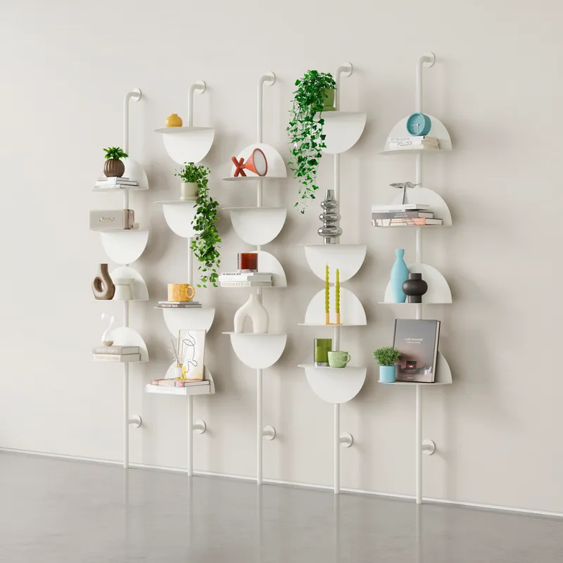 SOLIS adjustable shelves sand set of 4 - 204x35cm