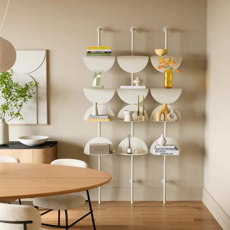 SOLIS adjustable shelves sand set of 4 - 204x35cm