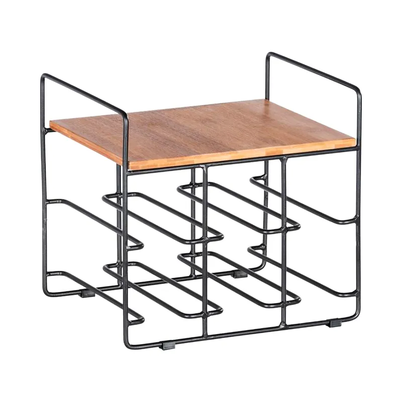 WENKO wine rack black/brown - 6 bottles