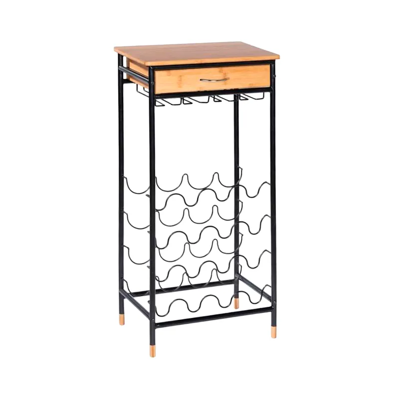 WENKO wine rack black/brown - 16 bottles