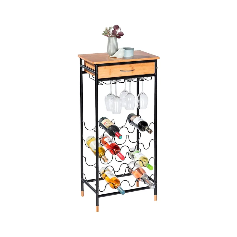 WENKO wine rack black/brown - 16 bottles