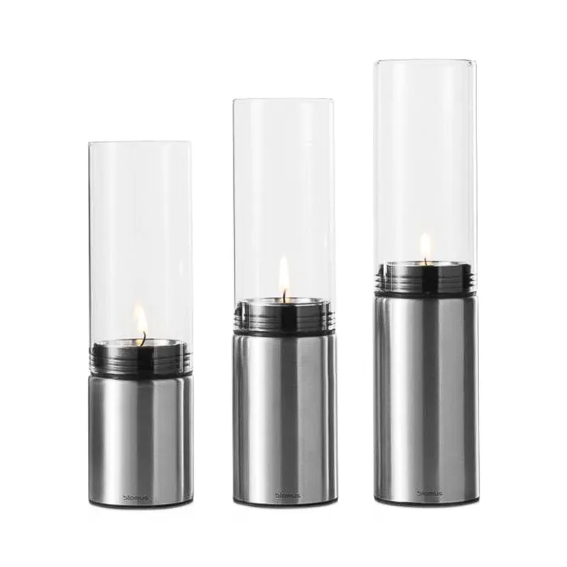 BLOMUS candle holder silver set of 3