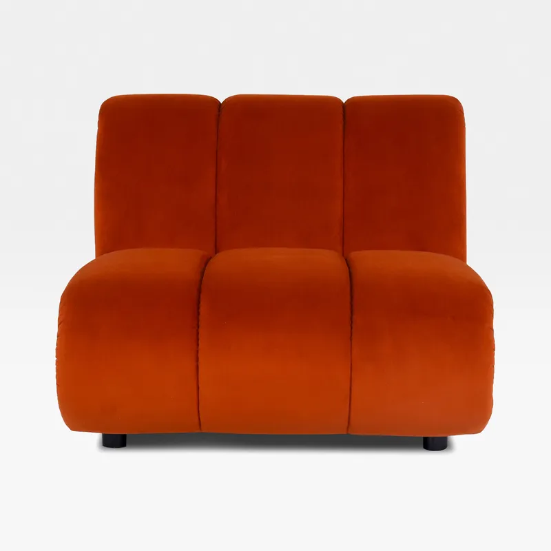 POSTO armless modular chair microfibre rust