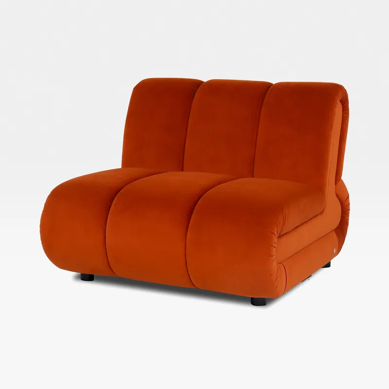 POSTO armless modular chair microfibre rust