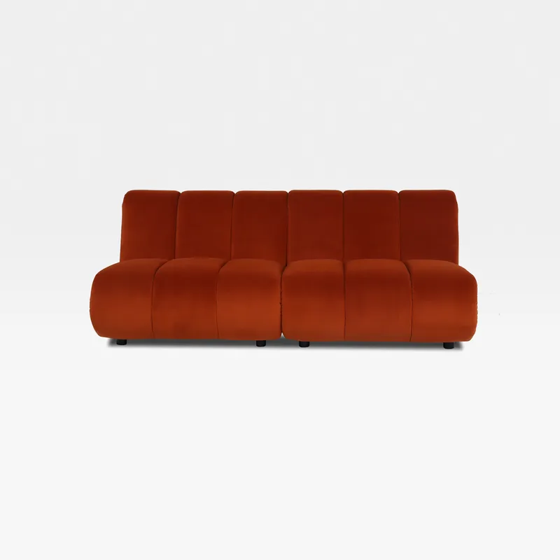 POSTO armless modular chair microfibre rust
