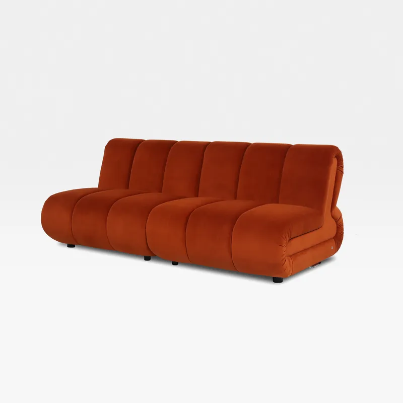 POSTO armless modular chair microfibre rust
