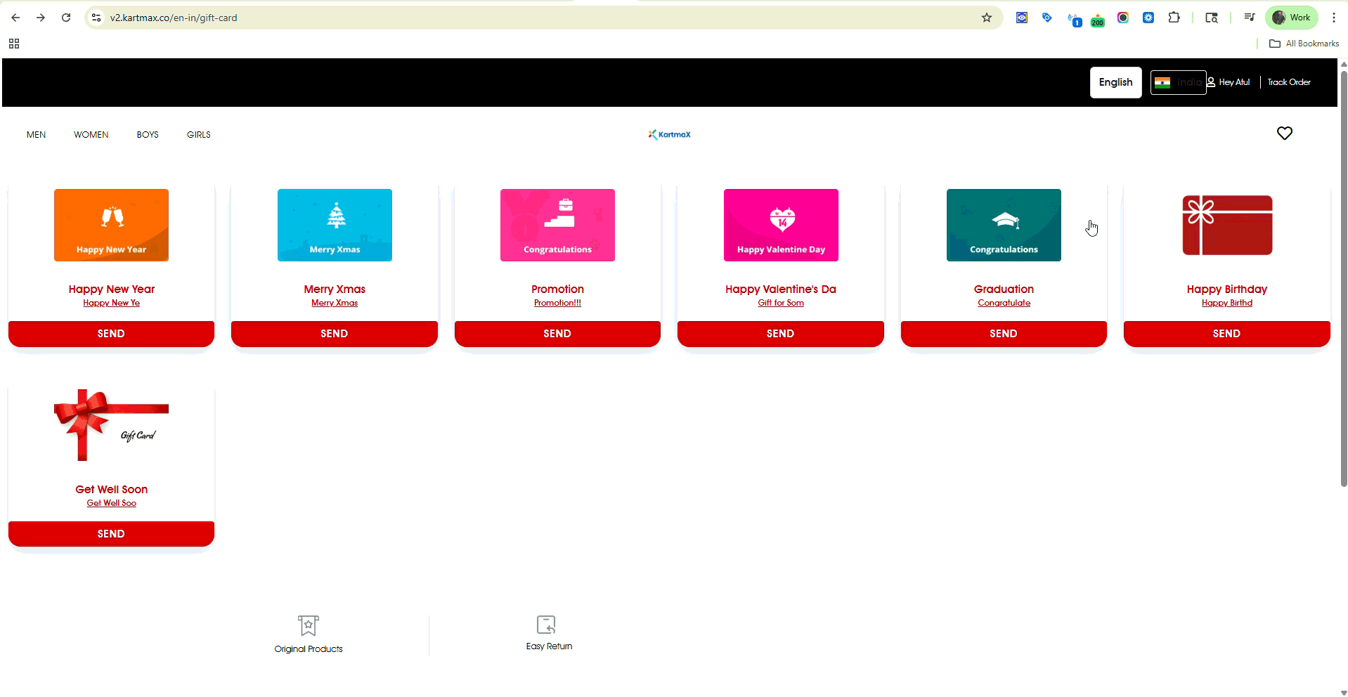 Gift Card Purchase Flow